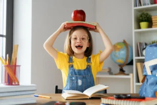 kid is learning in class